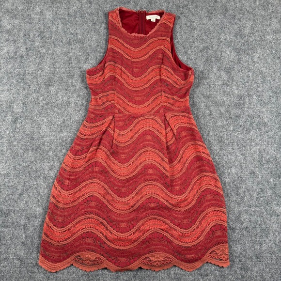 Francescas Dress Size Large Red Sleeveless Lace Overlay Party Cocktail Women's - Picture 1 of 8